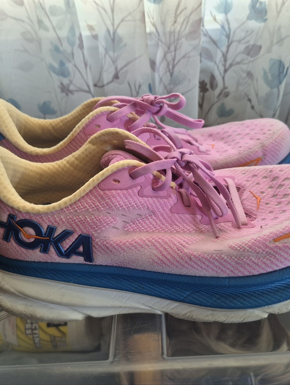 Hoka Women's Pink and Blue Road Running Shoes - Picture 4 of 7